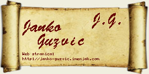 Janko Gužvić vizit kartica